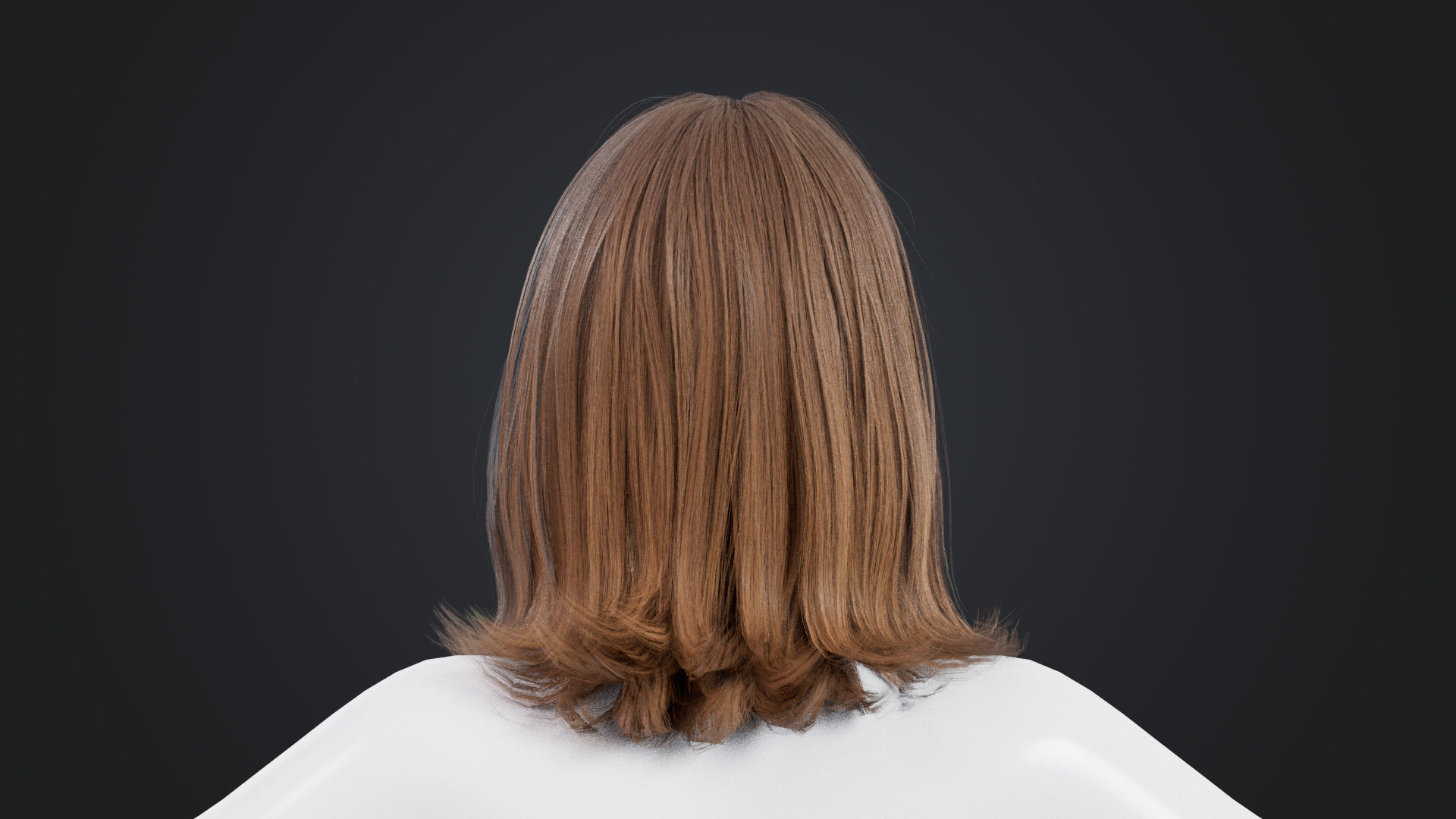 Realistic Female Hair Low-poly 3D model_3