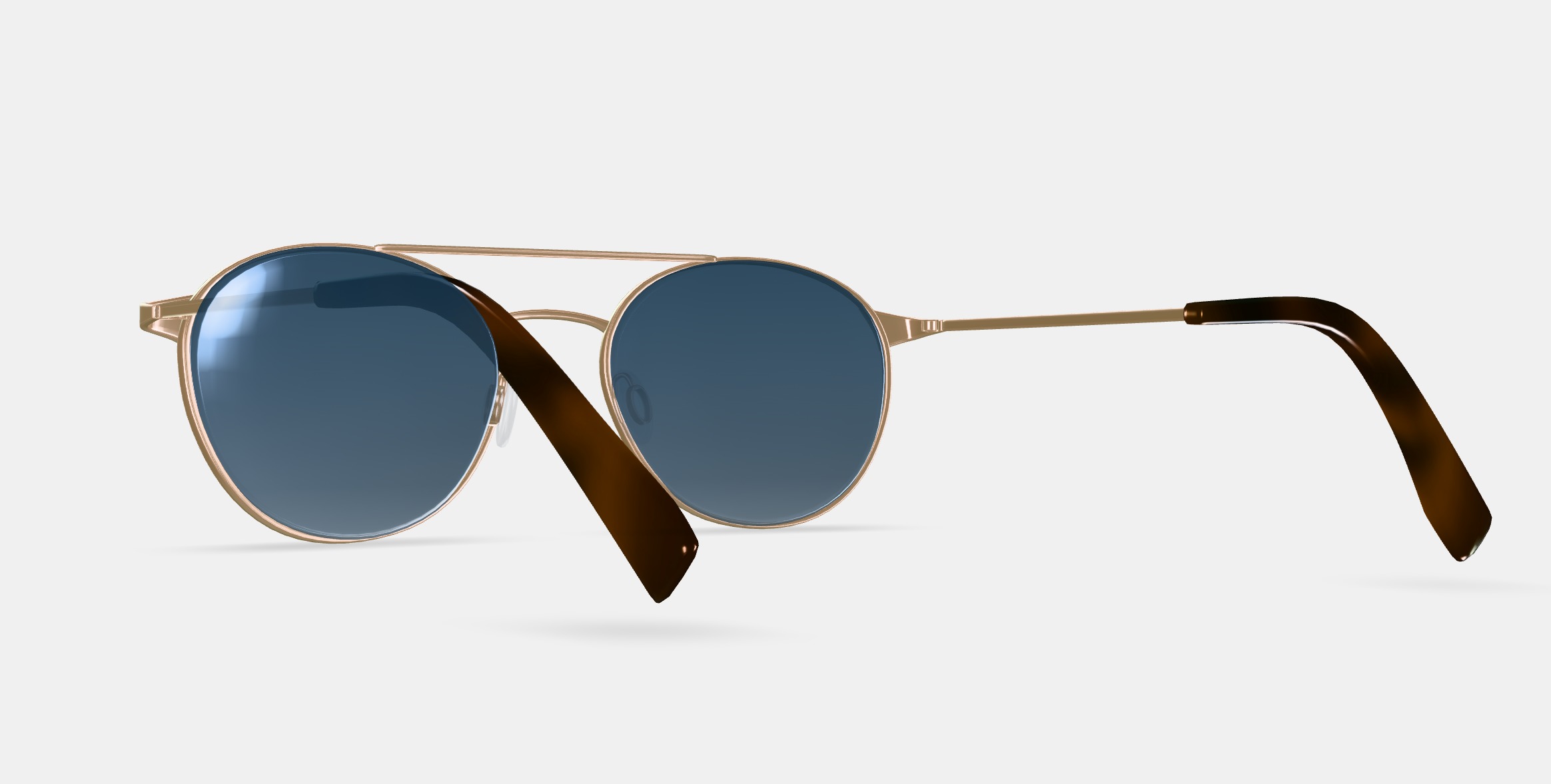 Fisher Sunglasses in Polished Gold 3D model_7