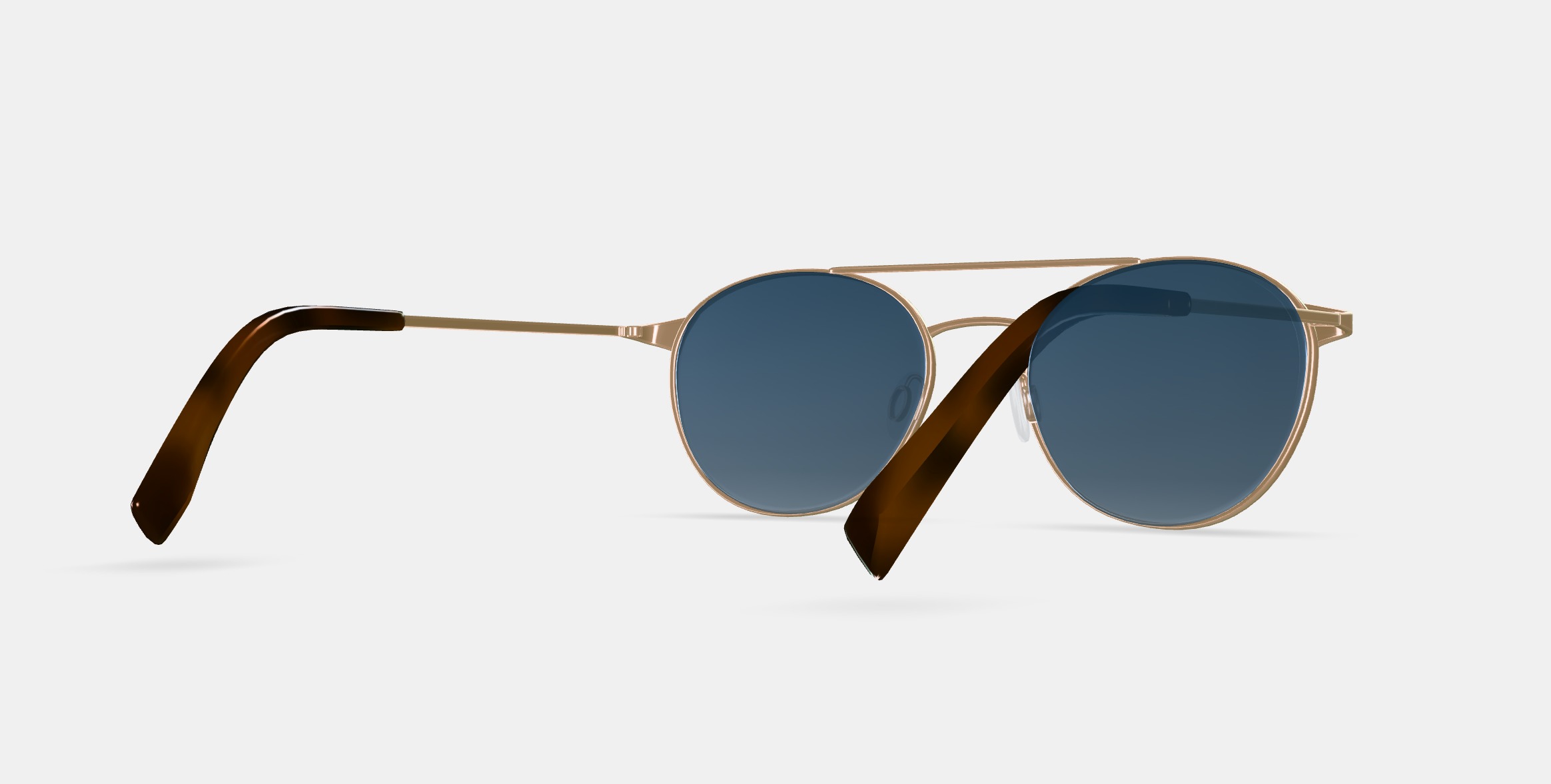 Fisher Sunglasses in Polished Gold 3D model_3
