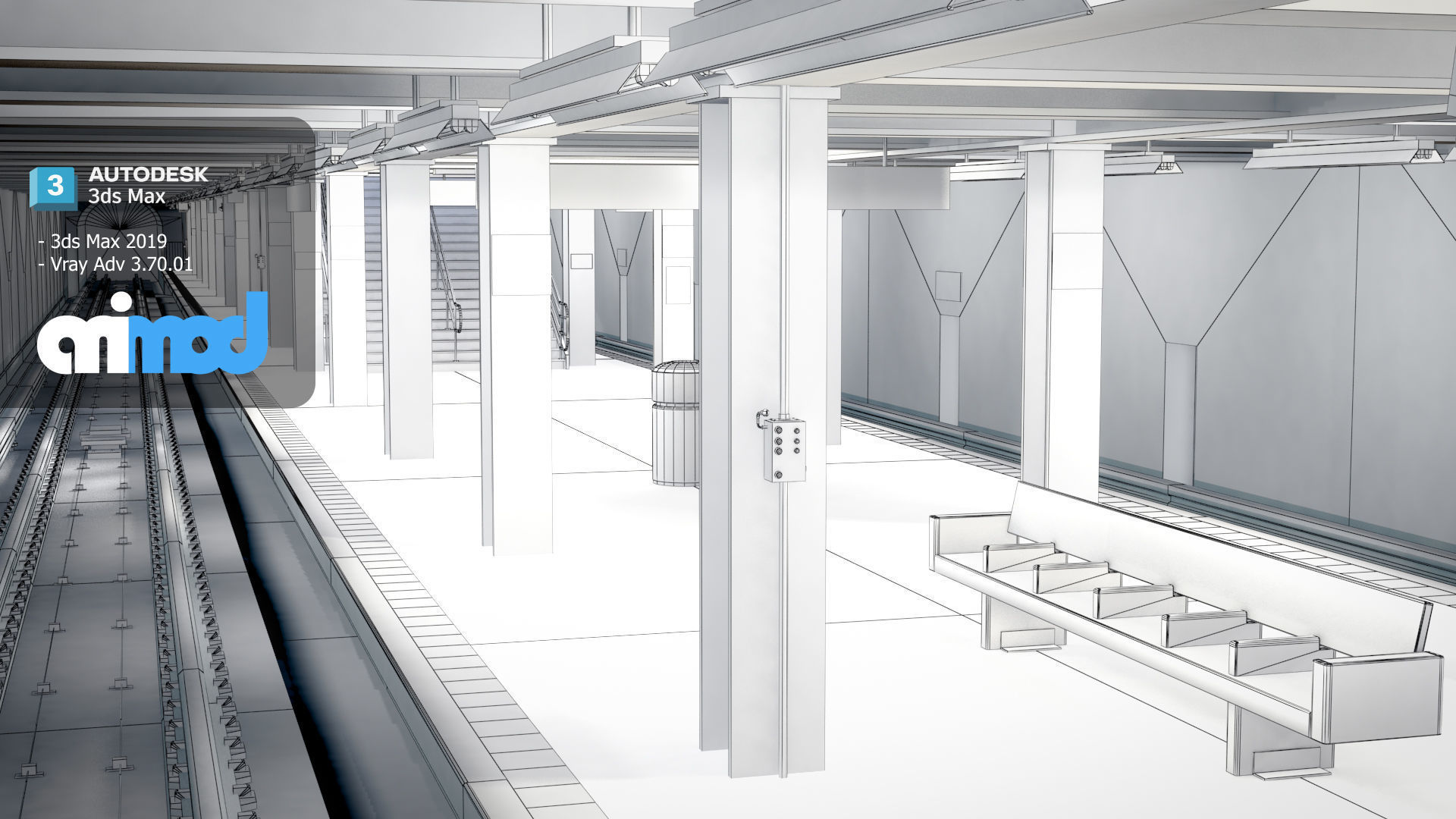 Subway Station 3D model_9