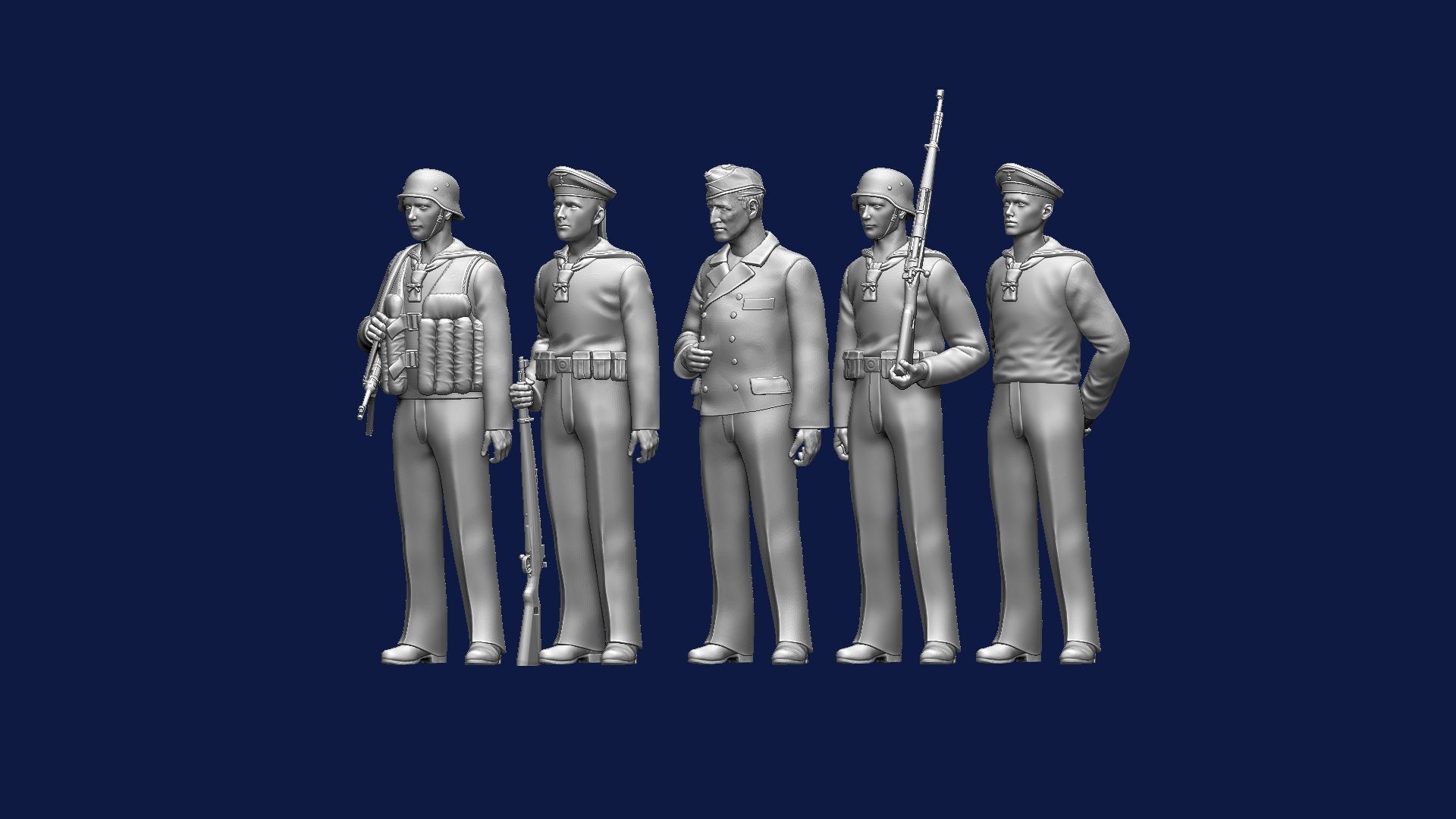 German sailors ww2 3D print model_12