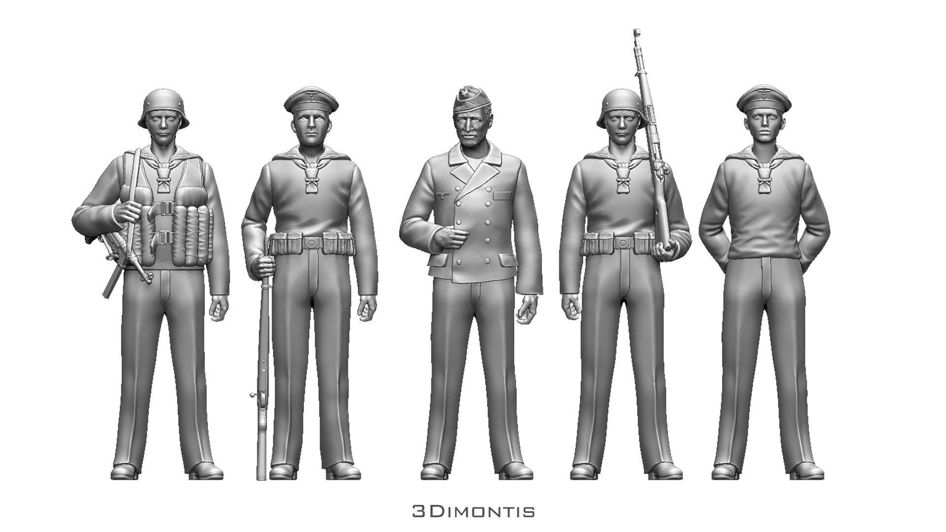 German sailors ww2 3D print model_2