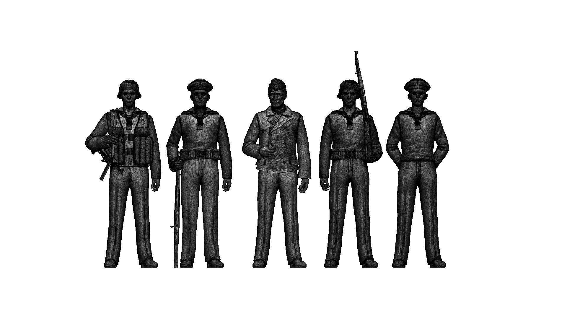 German sailors ww2 3D print model_38