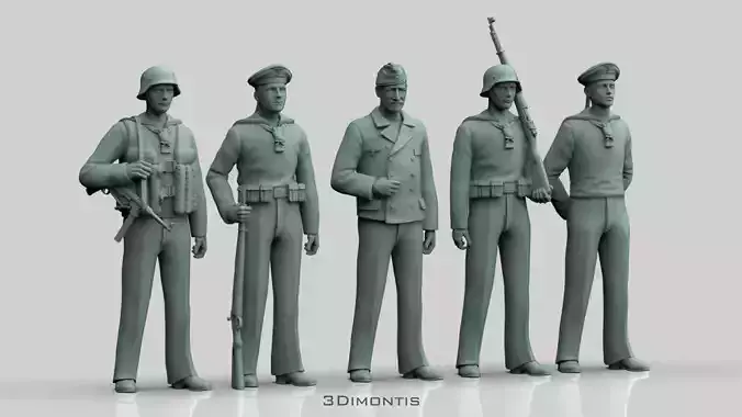 German sailors ww2 3D print model