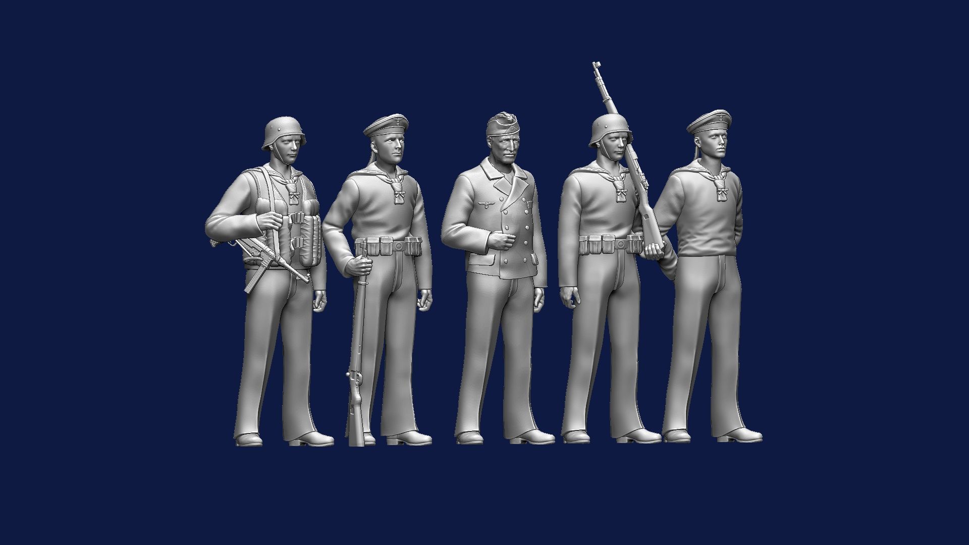 German sailors ww2 3D print model_3