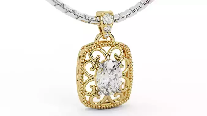 Filigree Diamond Pendant 