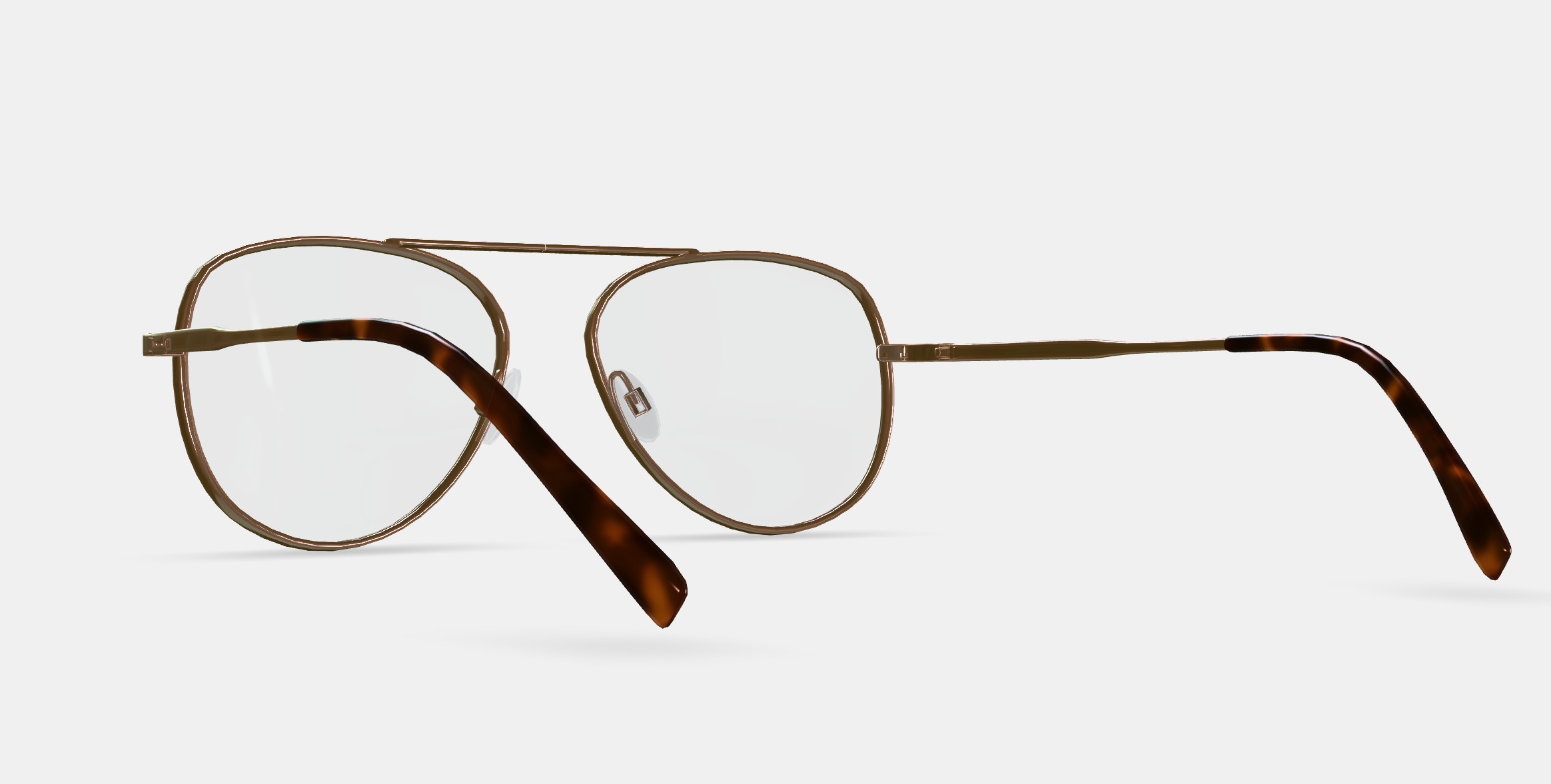 Belmar Eyeglasses in Polished Gold 3D model_2
