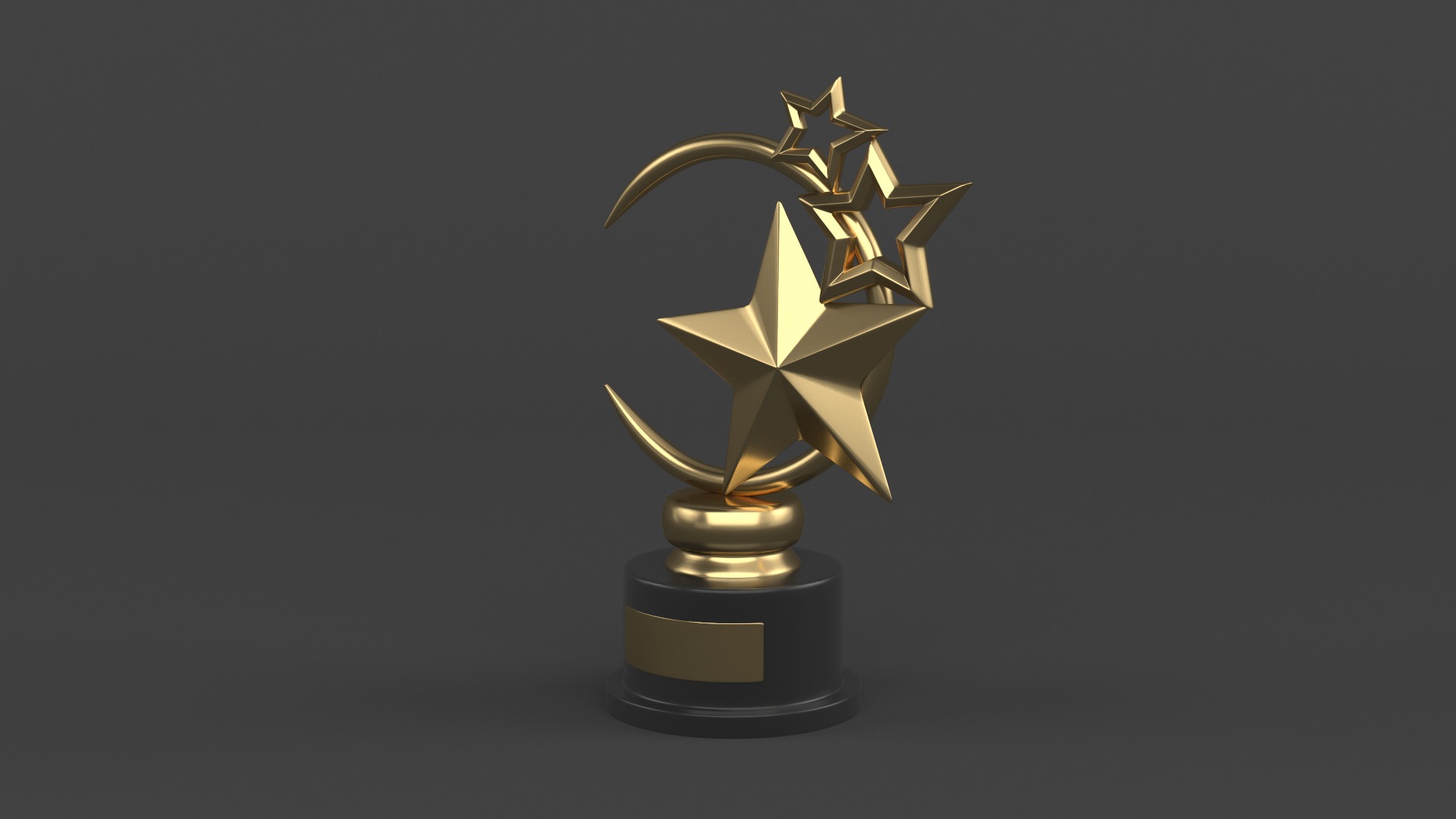 Gold Trophy Cups 3D model_2