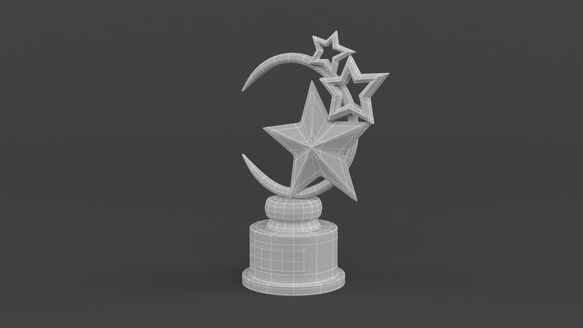Gold Trophy Cups 3D model_9
