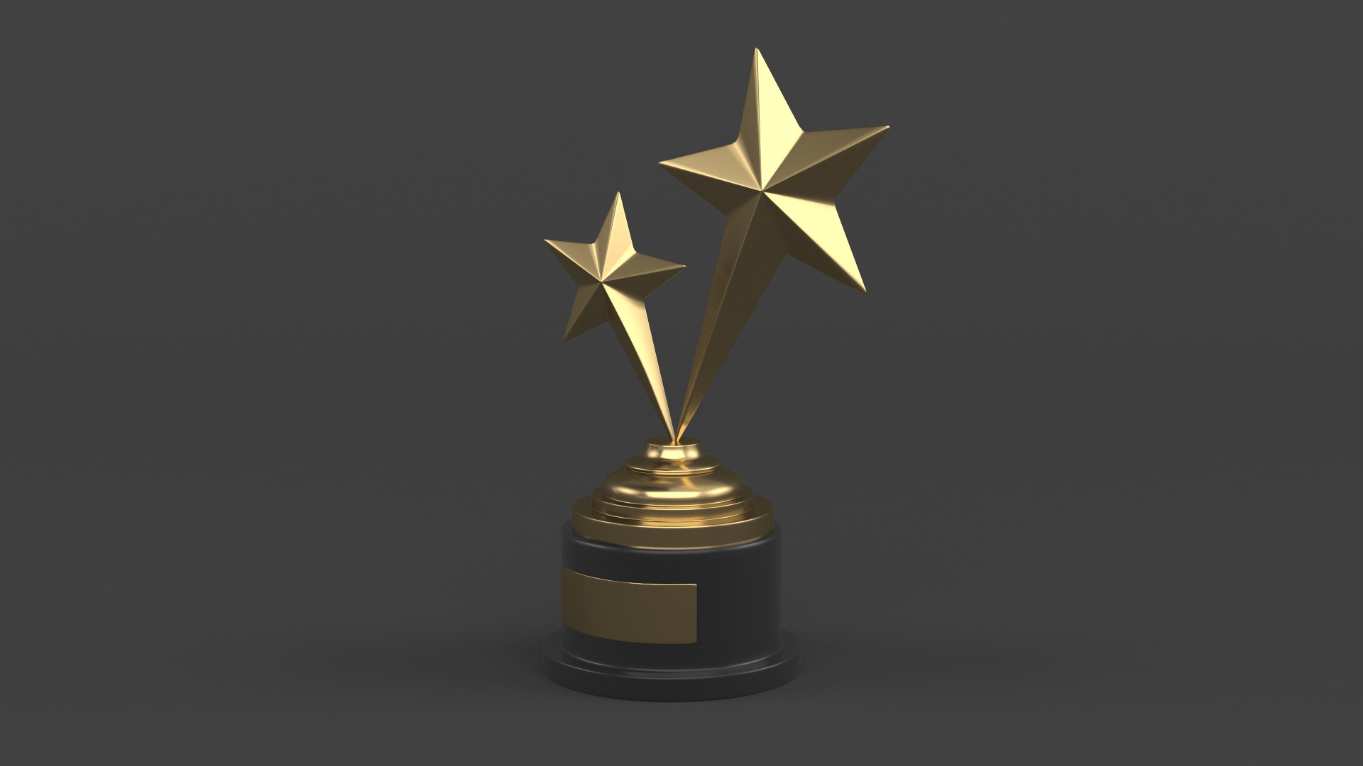 Gold Trophy Cups 3D model_6