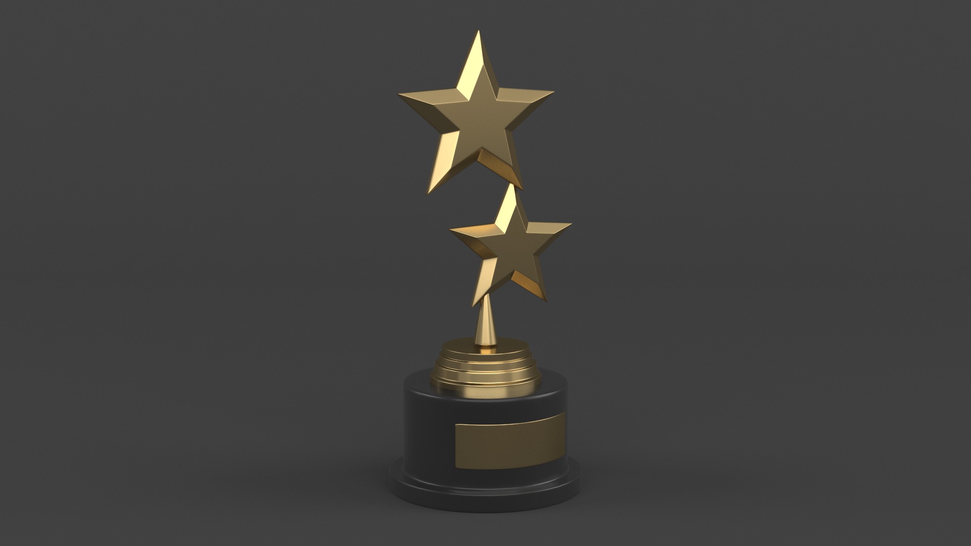 Gold Trophy Cups 3D model_4