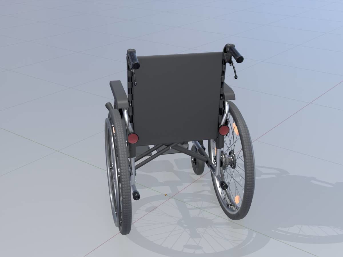 Wheelchair Low-poly 3D model_2