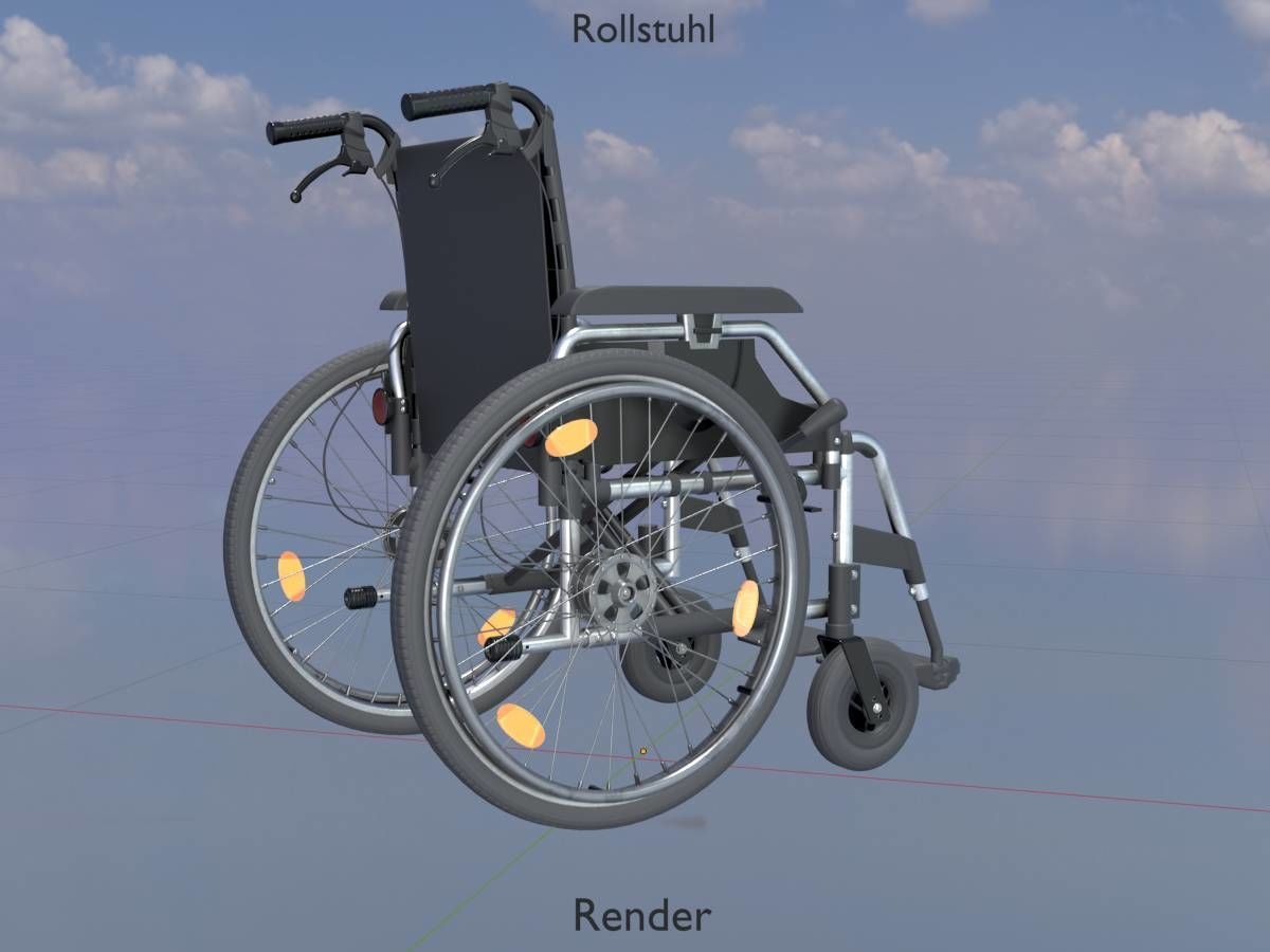 Wheelchair Low-poly 3D model_19