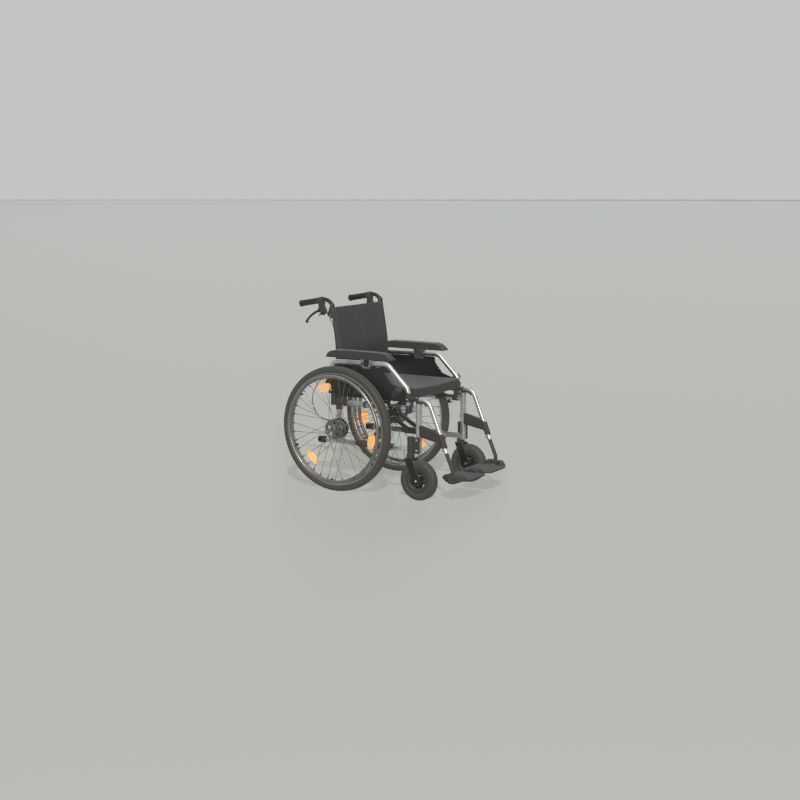 Wheelchair Low-poly 3D model_33