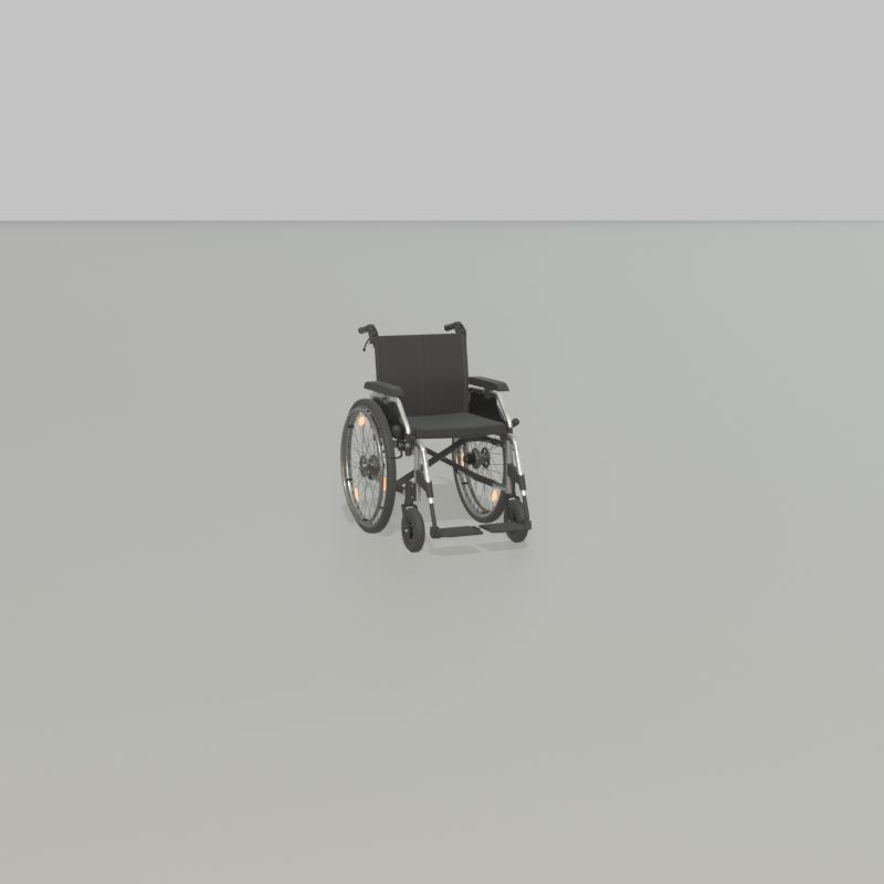Wheelchair Low-poly 3D model_32