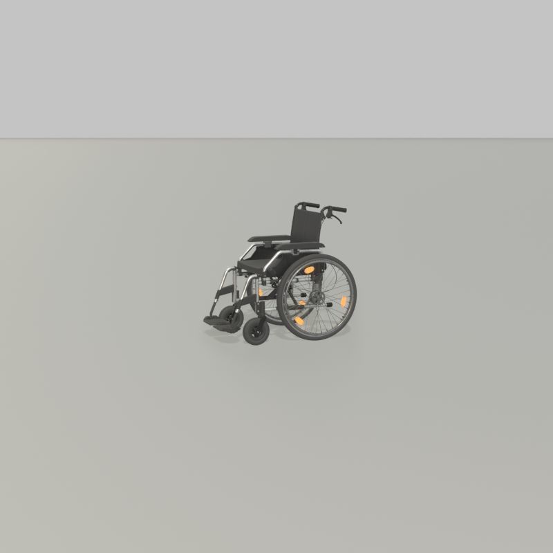 Wheelchair Low-poly 3D model_38