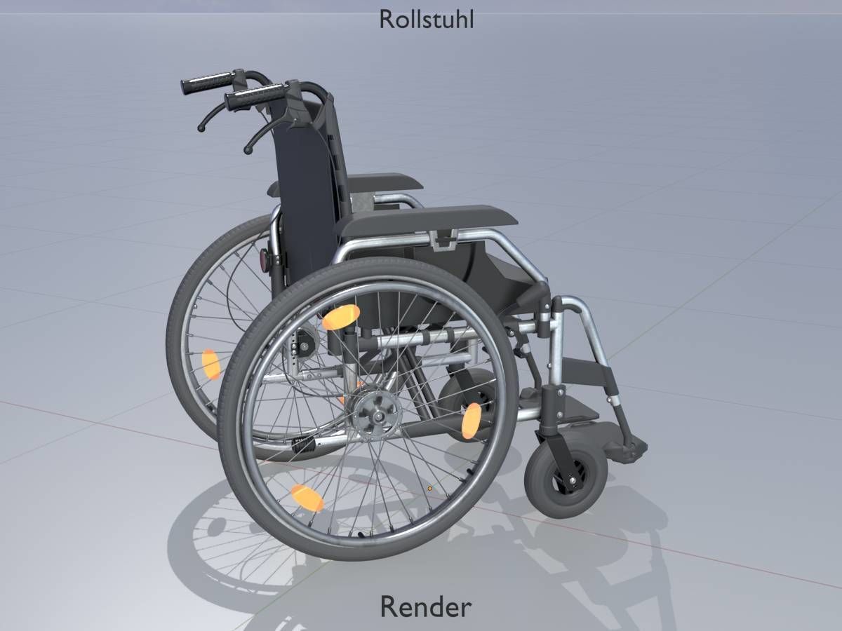 Wheelchair Low-poly 3D model_15