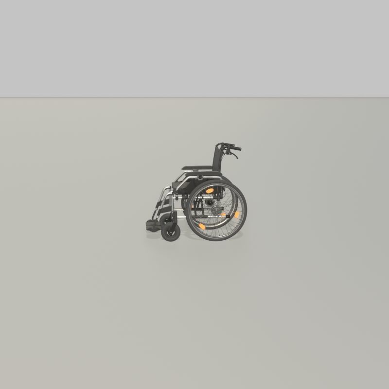 Wheelchair Low-poly 3D model_39