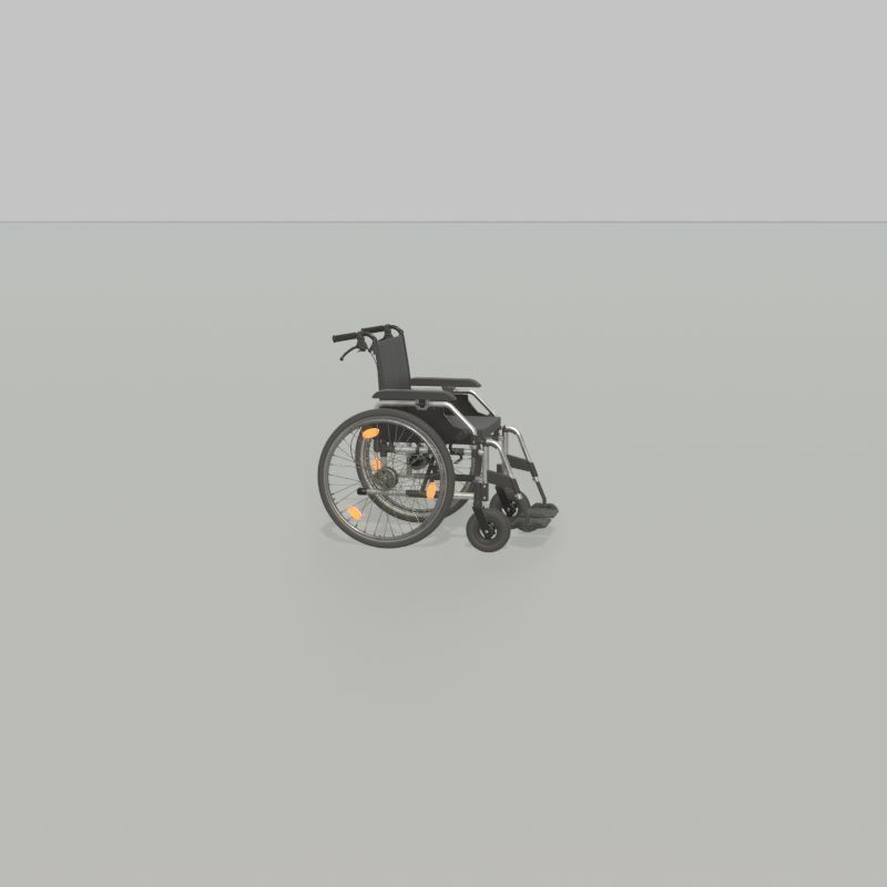 Wheelchair Low-poly 3D model_31