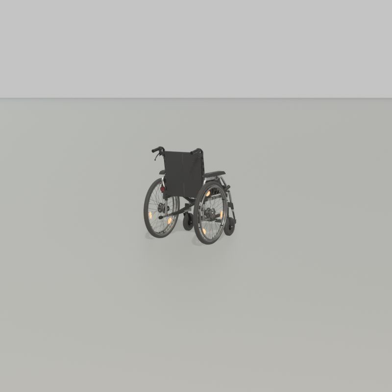 Wheelchair Low-poly 3D model_27