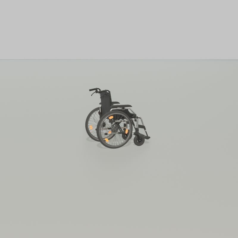 Wheelchair Low-poly 3D model_29