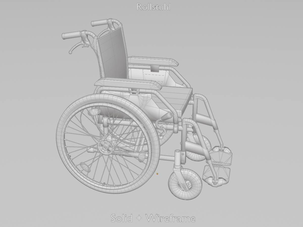Wheelchair Low-poly 3D model_11