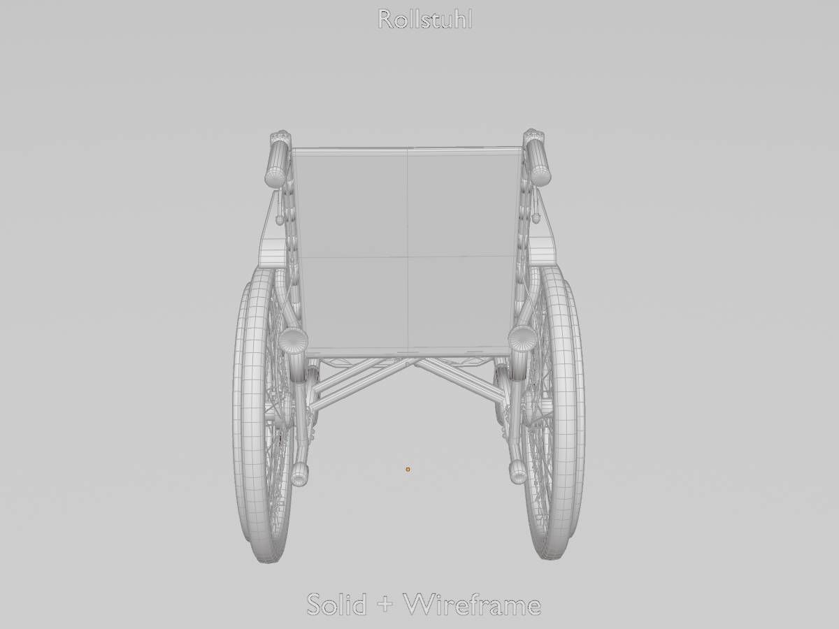 Wheelchair Low-poly 3D model_10