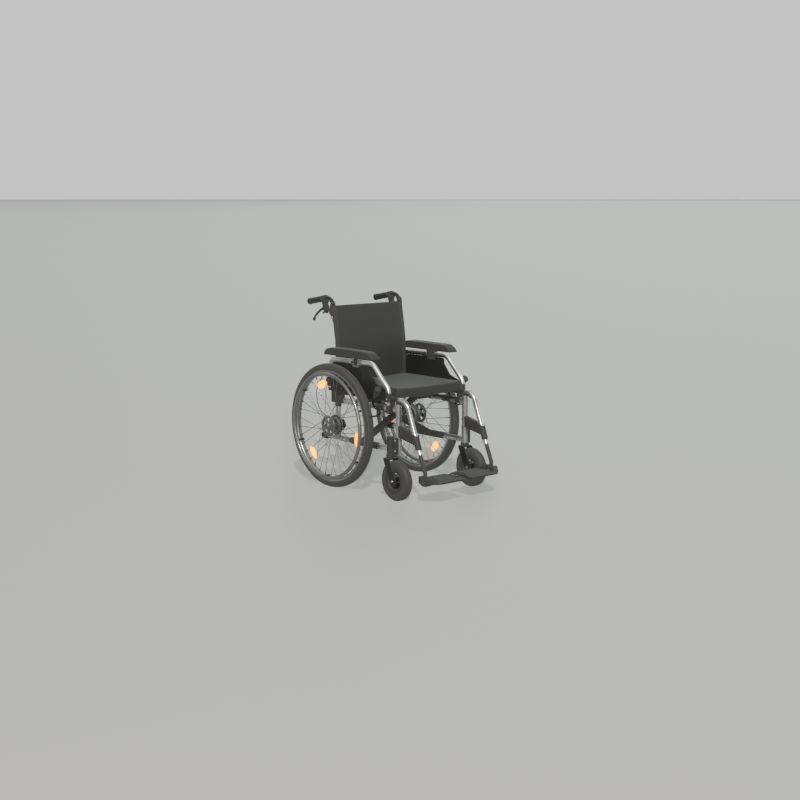 Wheelchair Low-poly 3D model_21