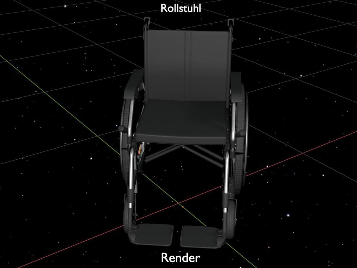Wheelchair Low-poly 3D model_20