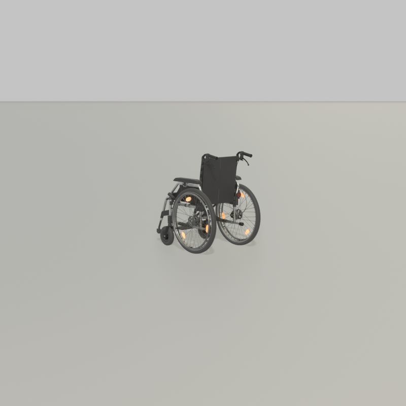 Wheelchair Low-poly 3D model_23