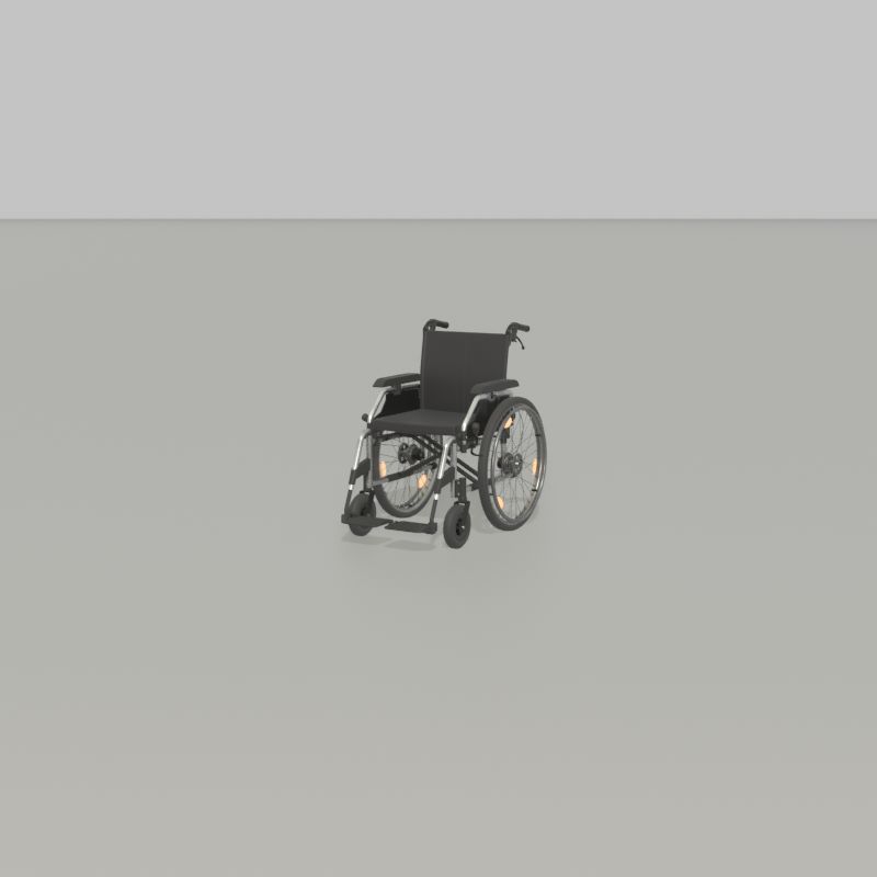 Wheelchair Low-poly 3D model_36