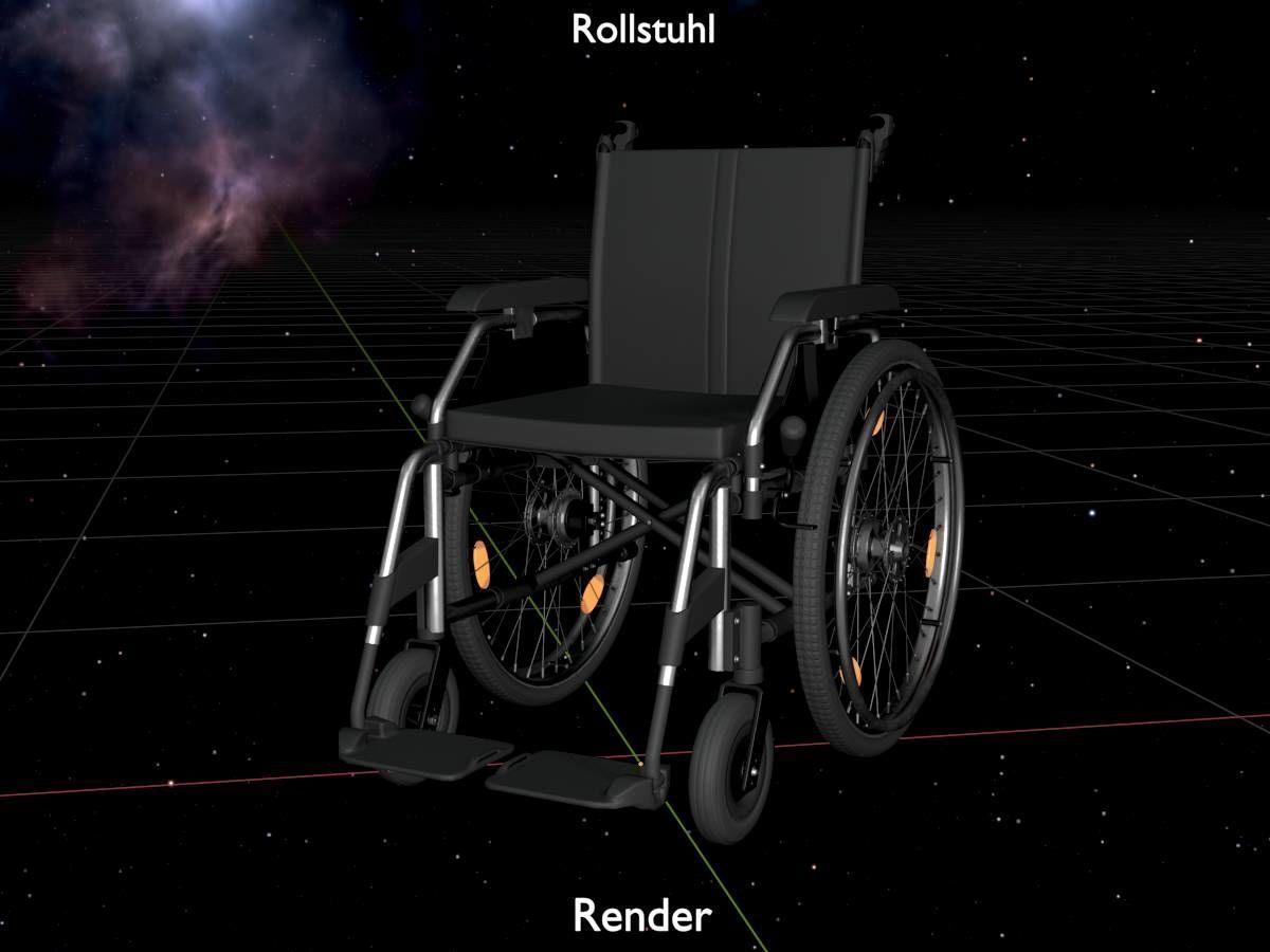 Wheelchair Low-poly 3D model_17