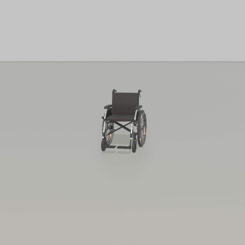 Wheelchair Low-poly 3D model_35