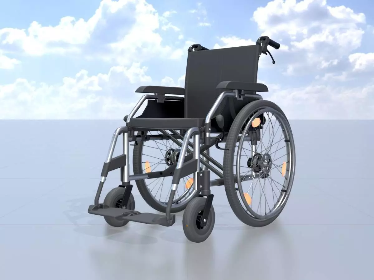 Wheelchair Low-poly 3D model_0