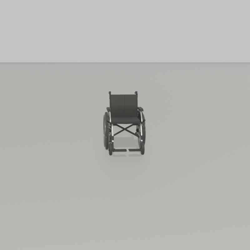 Wheelchair Low-poly 3D model_34
