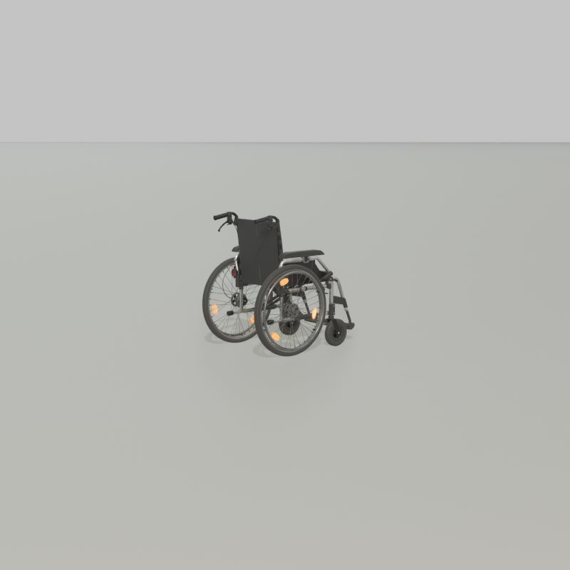 Wheelchair Low-poly 3D model_28