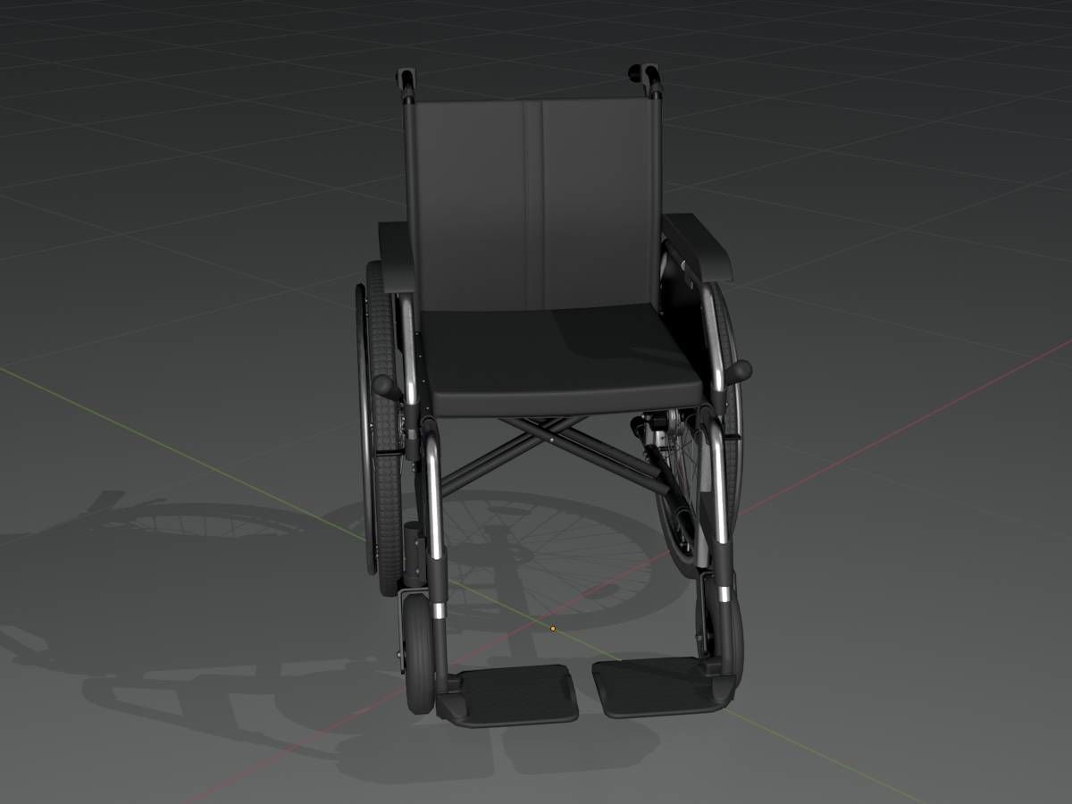 Wheelchair Low-poly 3D model_4
