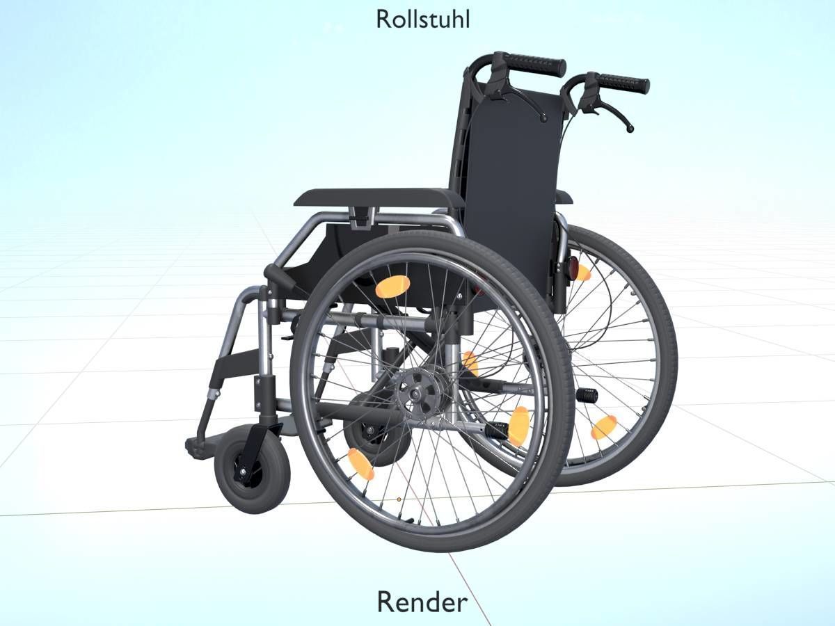 Wheelchair Low-poly 3D model_18