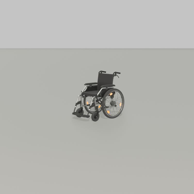 Wheelchair Low-poly 3D model_37