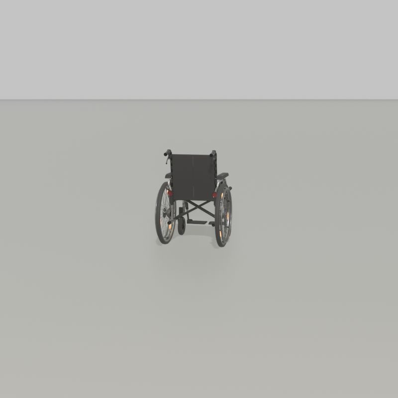 Wheelchair Low-poly 3D model_26