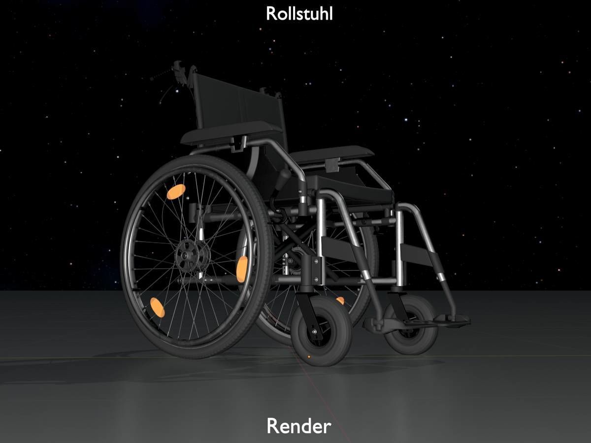 Wheelchair Low-poly 3D model_16