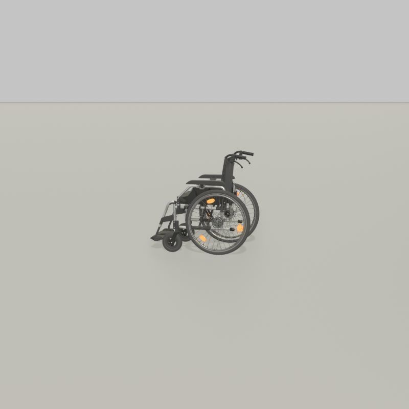 Wheelchair Low-poly 3D model_40