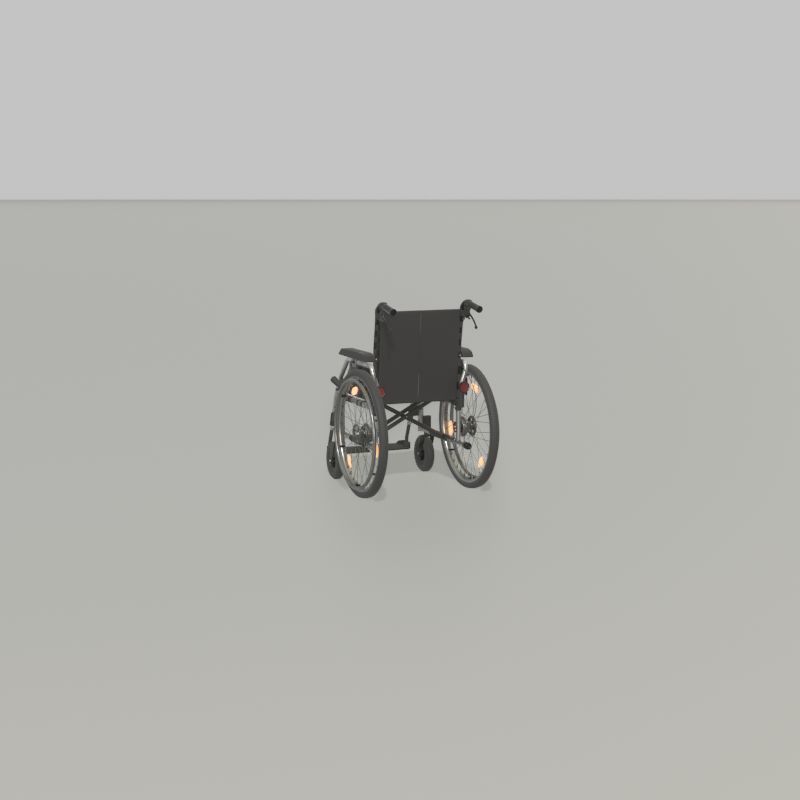 Wheelchair Low-poly 3D model_24