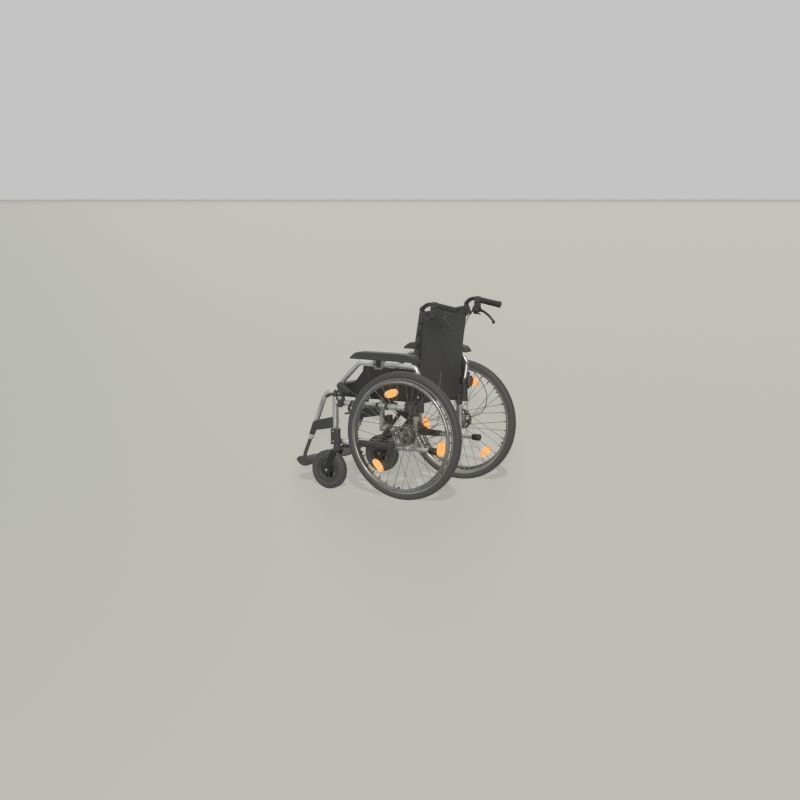 Wheelchair Low-poly 3D model_22