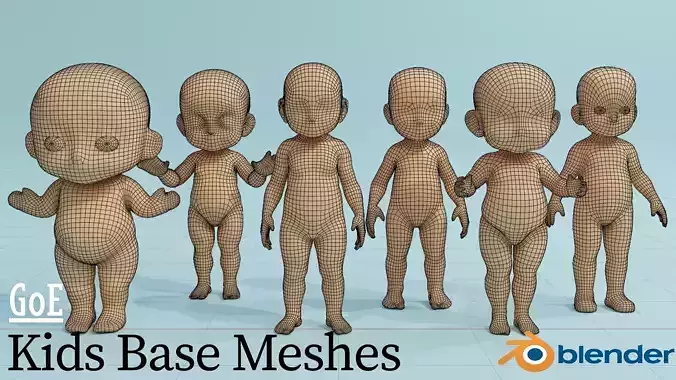 Bundle Child Basemesh Stylized with Topology