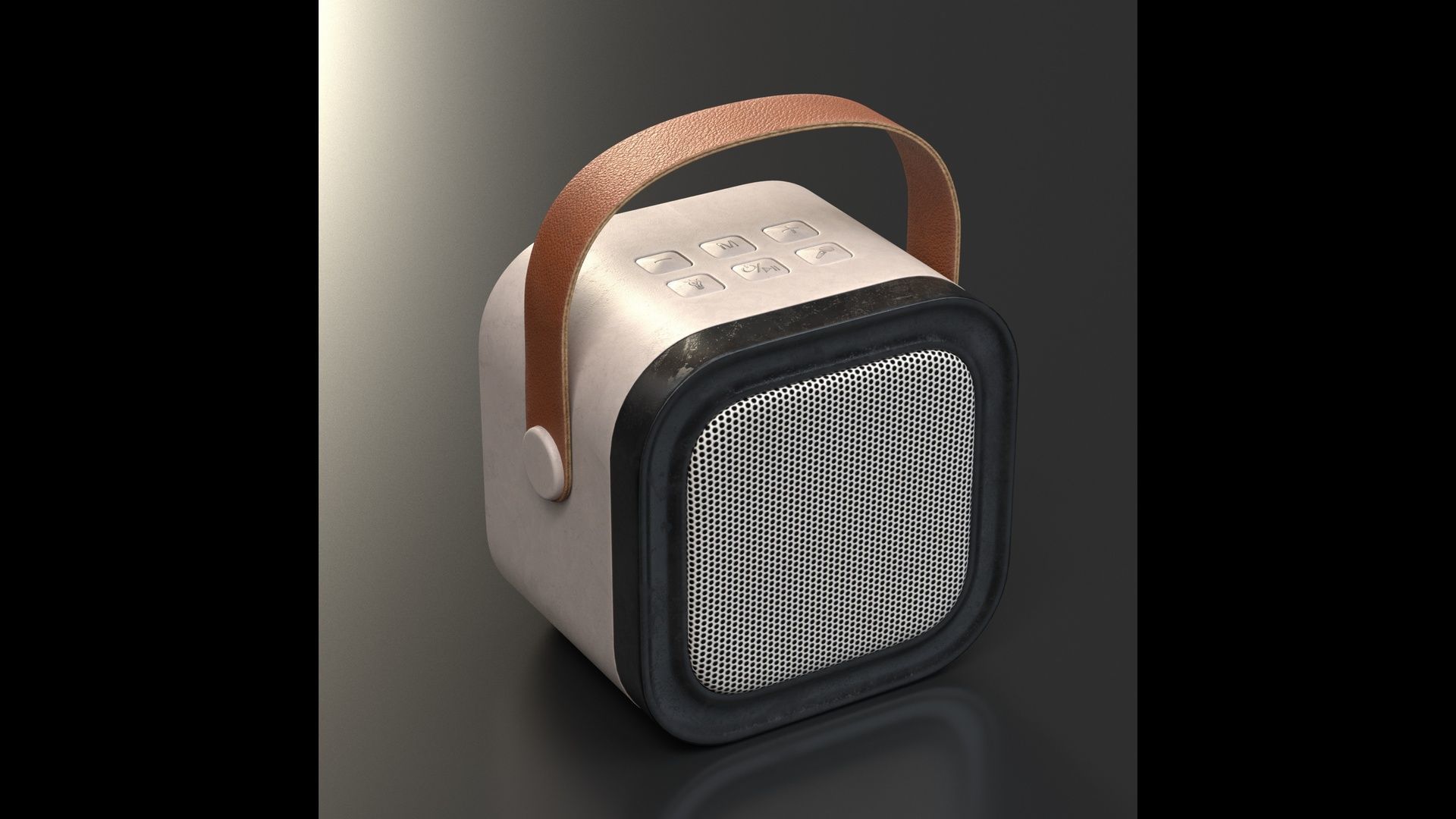 Wireless music Speaker Low-poly 3D model_2