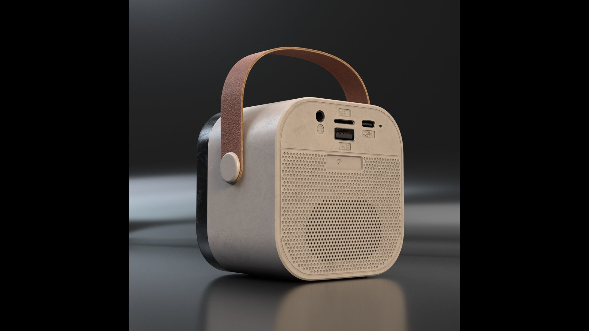 Wireless music Speaker Low-poly 3D model_7