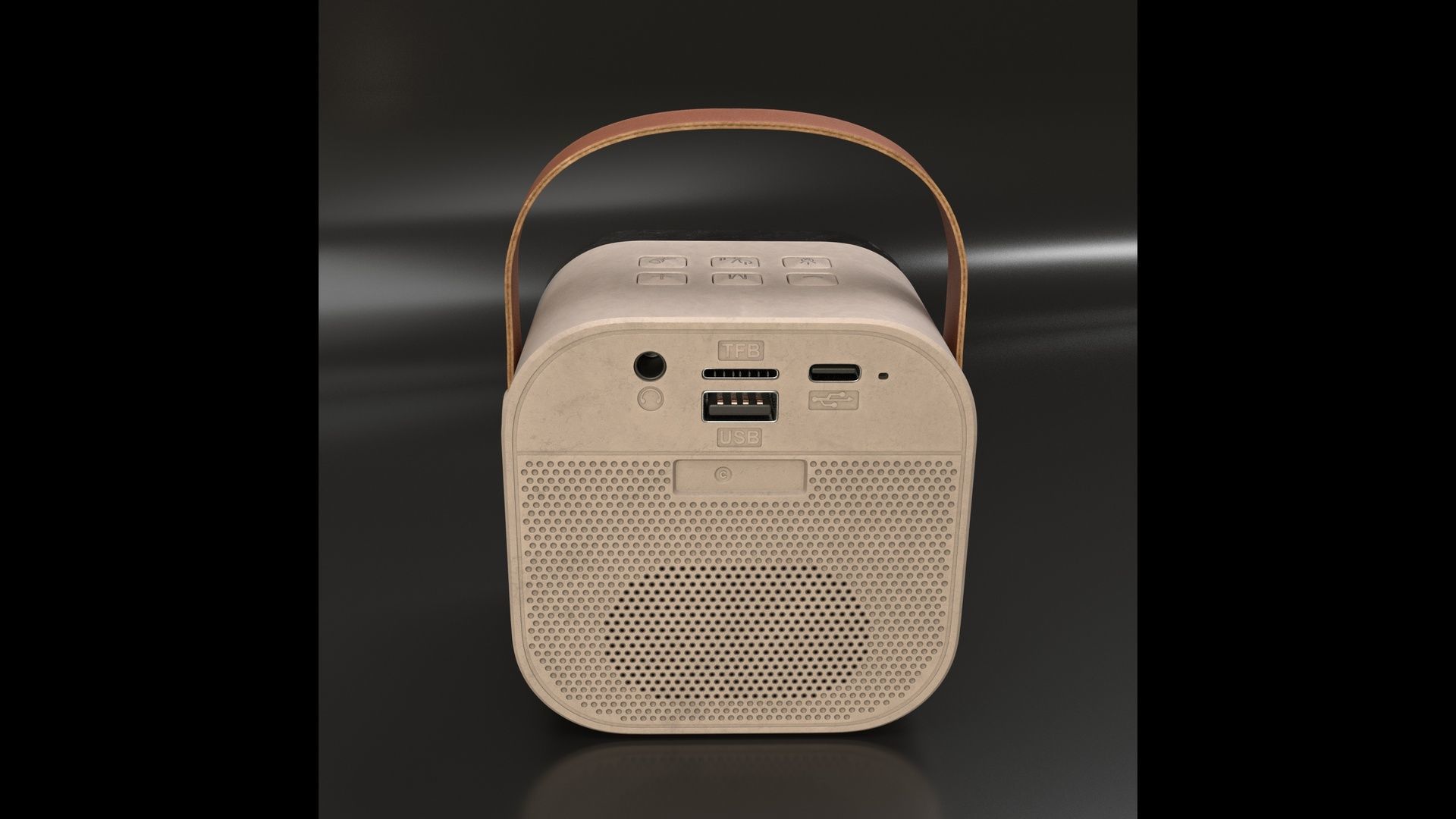 Wireless music Speaker Low-poly 3D model_9