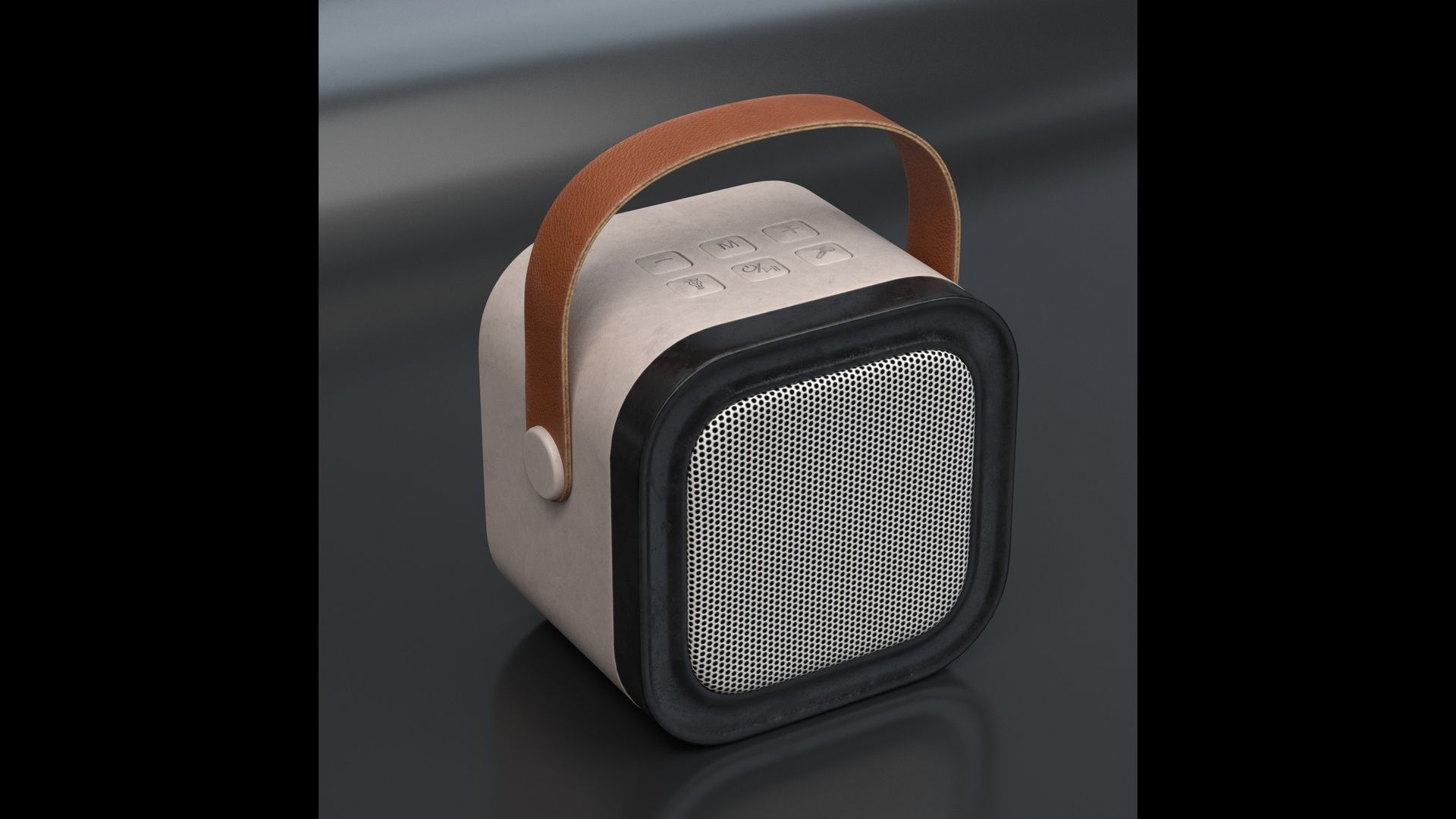 Wireless music Speaker Low-poly 3D model_10
