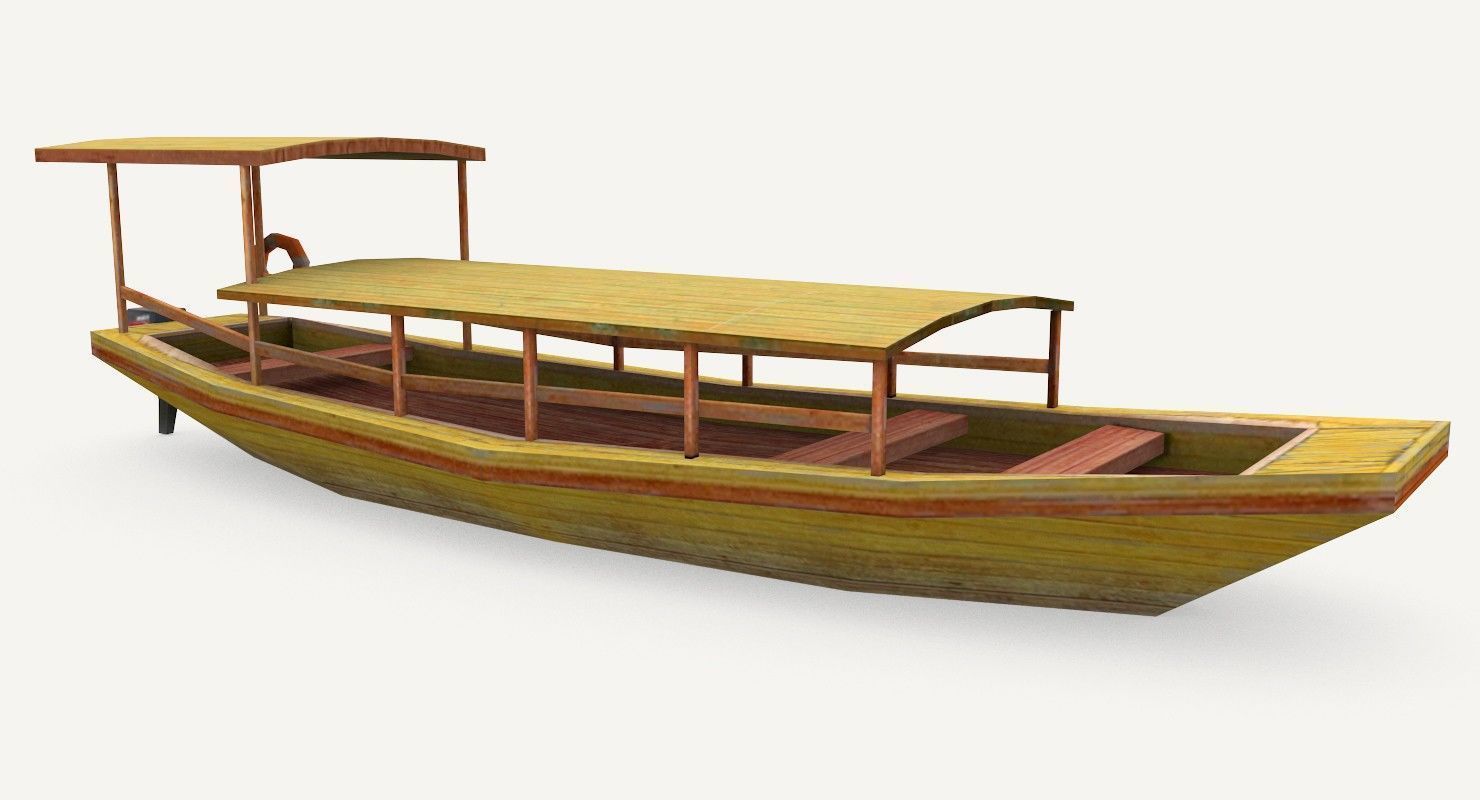 Low-Poly Wooden Boats Low-poly 3D model_5